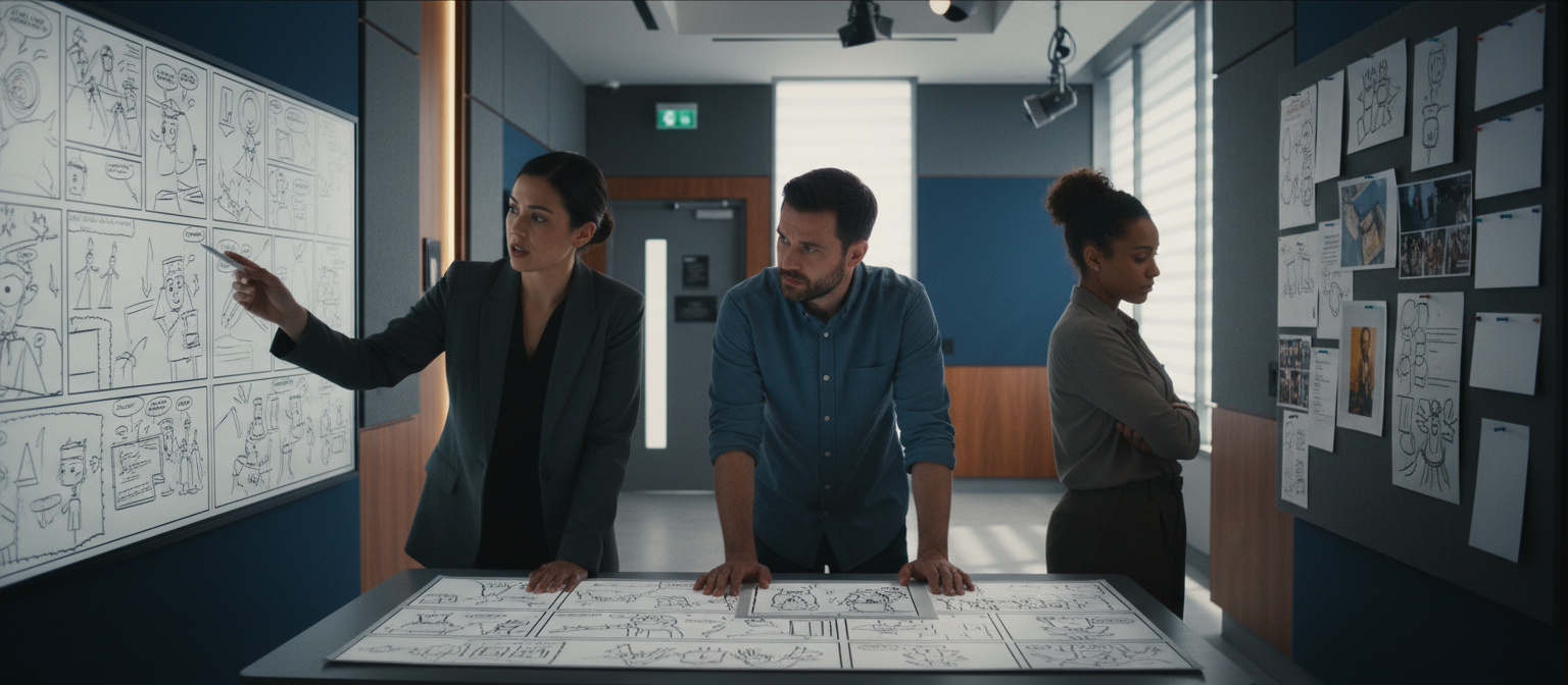 El Flujo de Trabajo de Estudio Privado: Creando Storyboards Cohesivos con Confidencialidad Total - Illustration