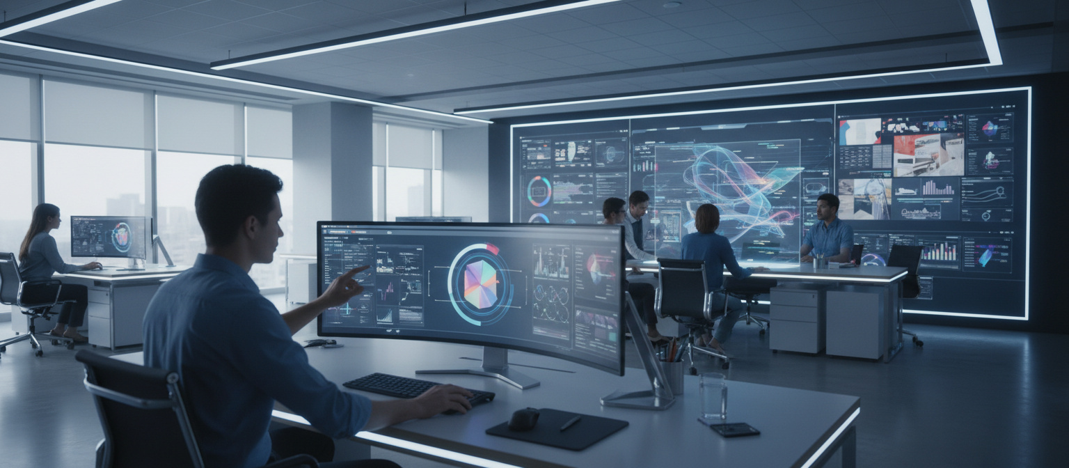 Effizienzsteigerung und Konsolidierte Kreativumgebung - Illustration